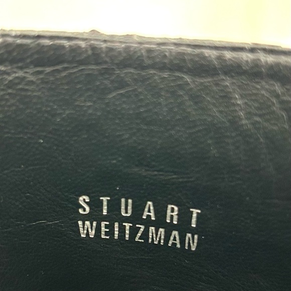 Stuart Weitzman Tall Pull On Boot Riding Croc Embossed Leather Black size 6.5 - Picture 8 of 8